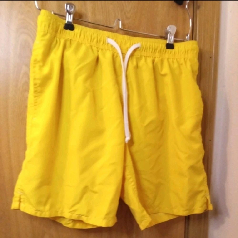 Old Navy Mens Teen Small Petite Yellow Swim Trunks 26 Inch Waist Great Condition - Picture 5 of 5